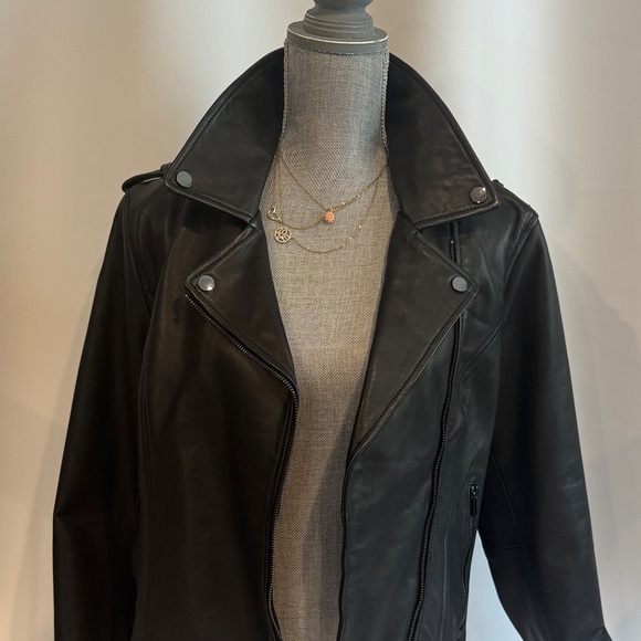 BADGLEY MISCHKA Women's Black Leather Jacket - Picture 15 of 15